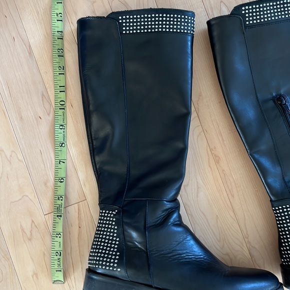 Black Leather winter boots, made in Italy, women EU size 37 US size 6, 6.5 - Picture 4 of 7